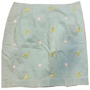 Lilly Pulitzer Green Lobster & Daisy Embroidered skirt Size 8 Vintage